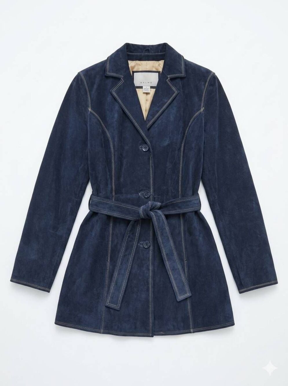 ☔️🔹️Wilson's Leather Maxima Blue Suede Longline Jacket Medium